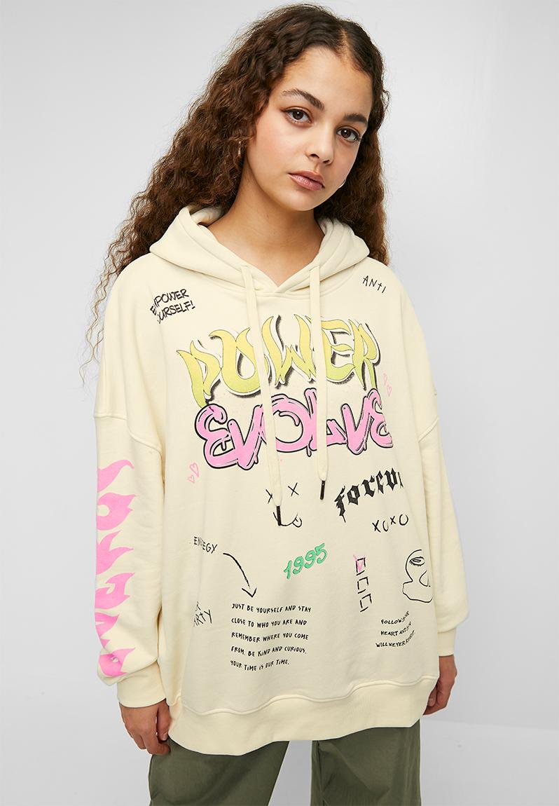 Graffiti Hiphop White And Yellow Crown Print Men's Zip Up Hoodie