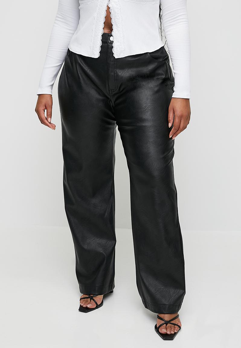 Plus Faux Leather Straight Jean - Black Cotton On Bottoms & Skirts ...