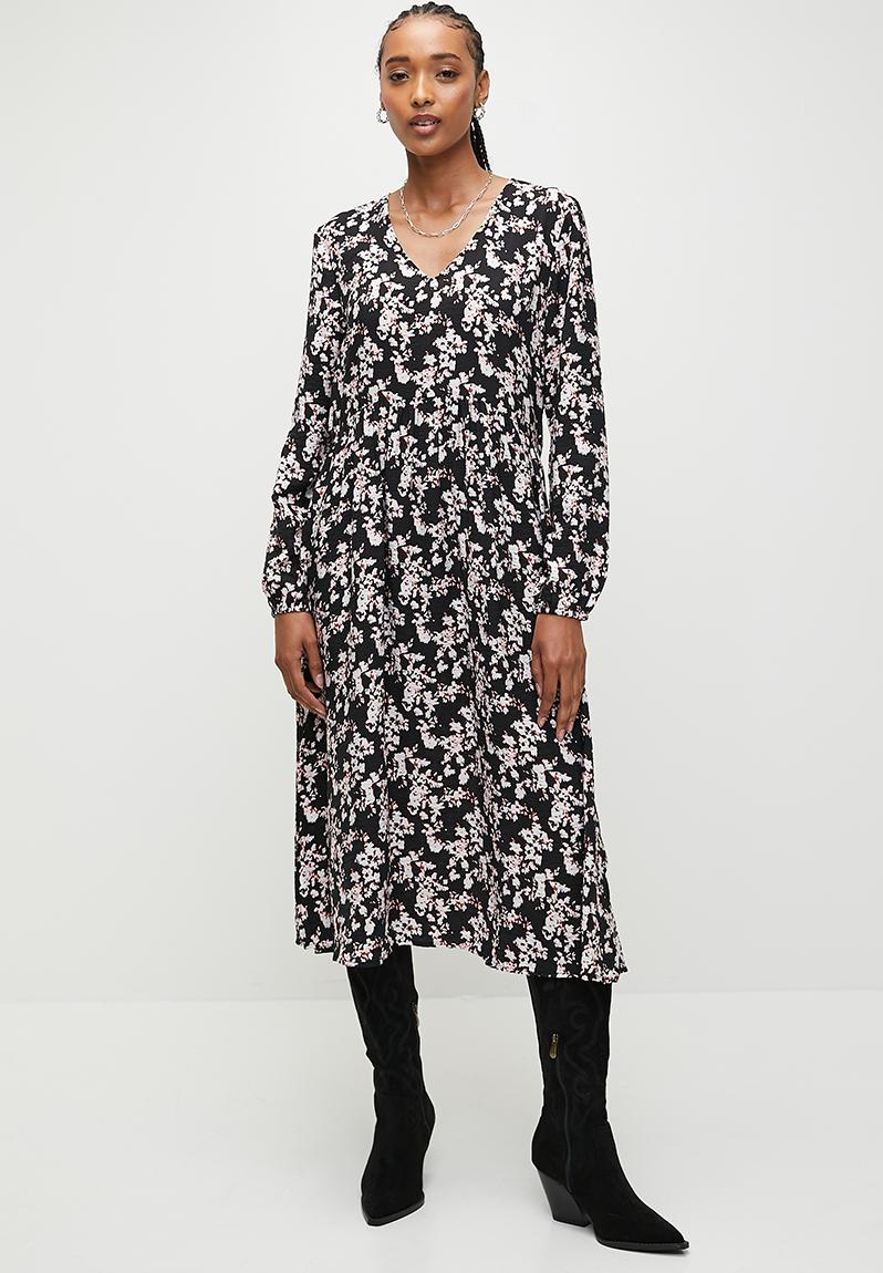 Vifalia V-hals L/S Midi Dress - Noos/Dc, Green Milieu, 44