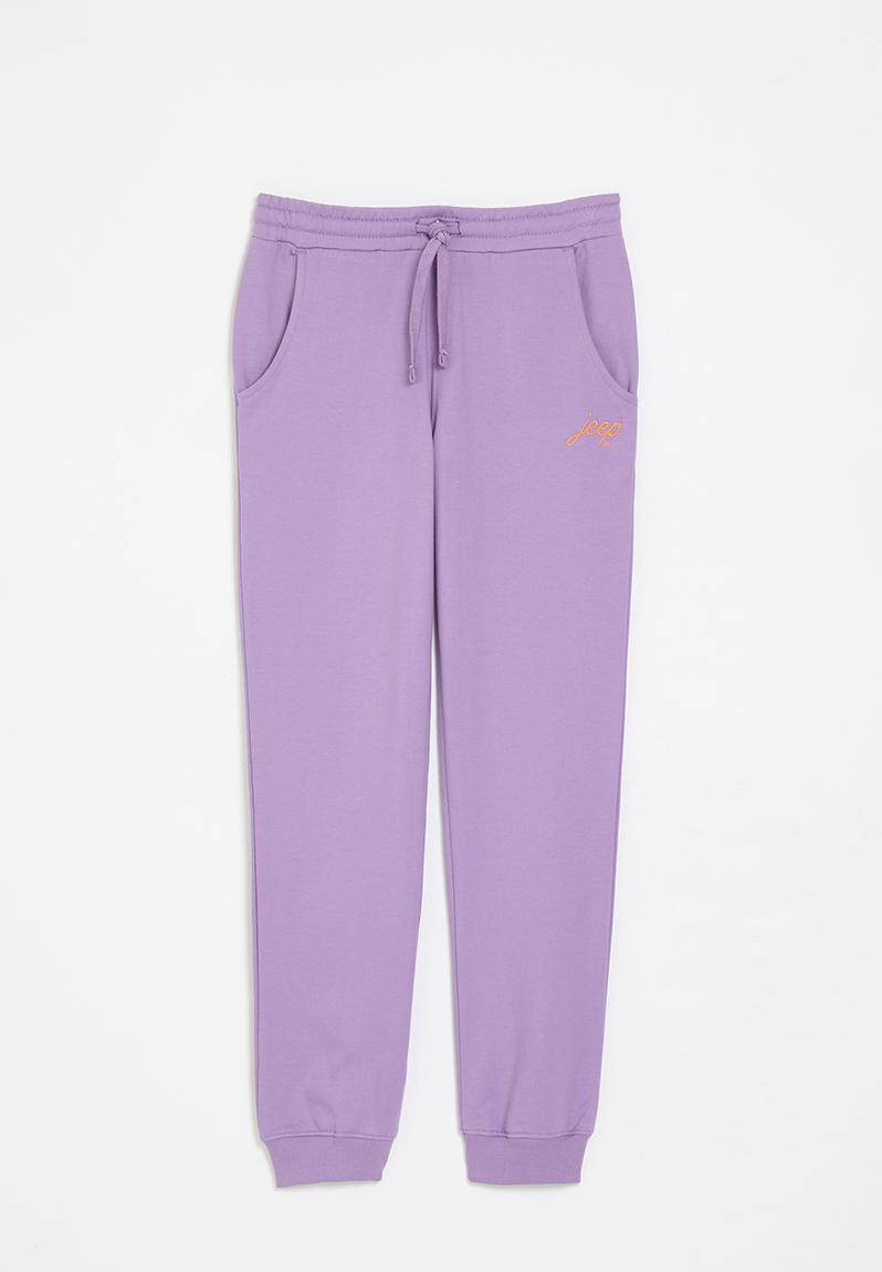 Cuff logo jogger - lavender silk JEEP Pants & Jeans | Superbalist.com