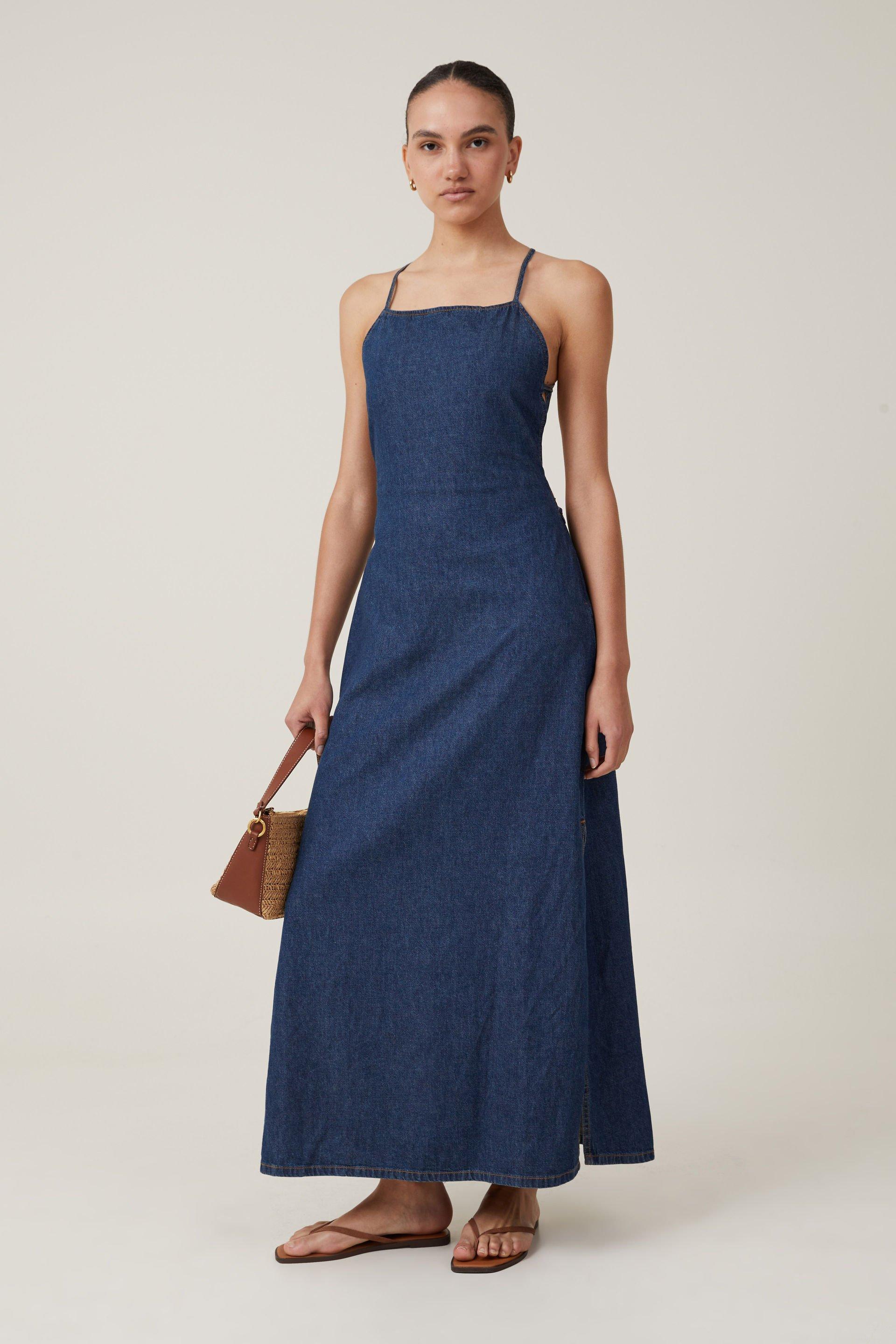 Tate Denim Maxi Dress - Mistic Blue