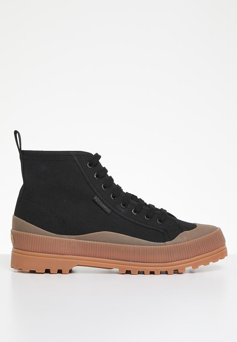 2469 Alpina wave canvas wave foxing boot - black gum SUPERGA Sneakers ...