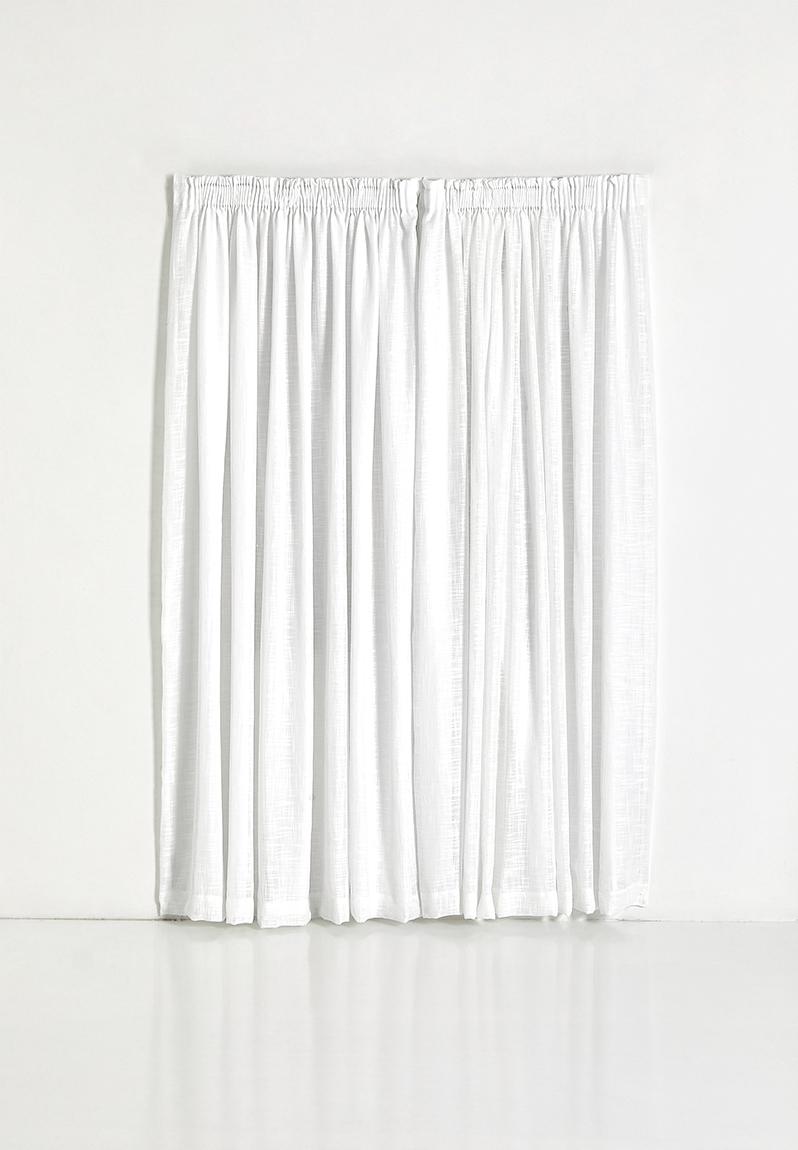 White Stripe Taped Unlined Curtain main image 1