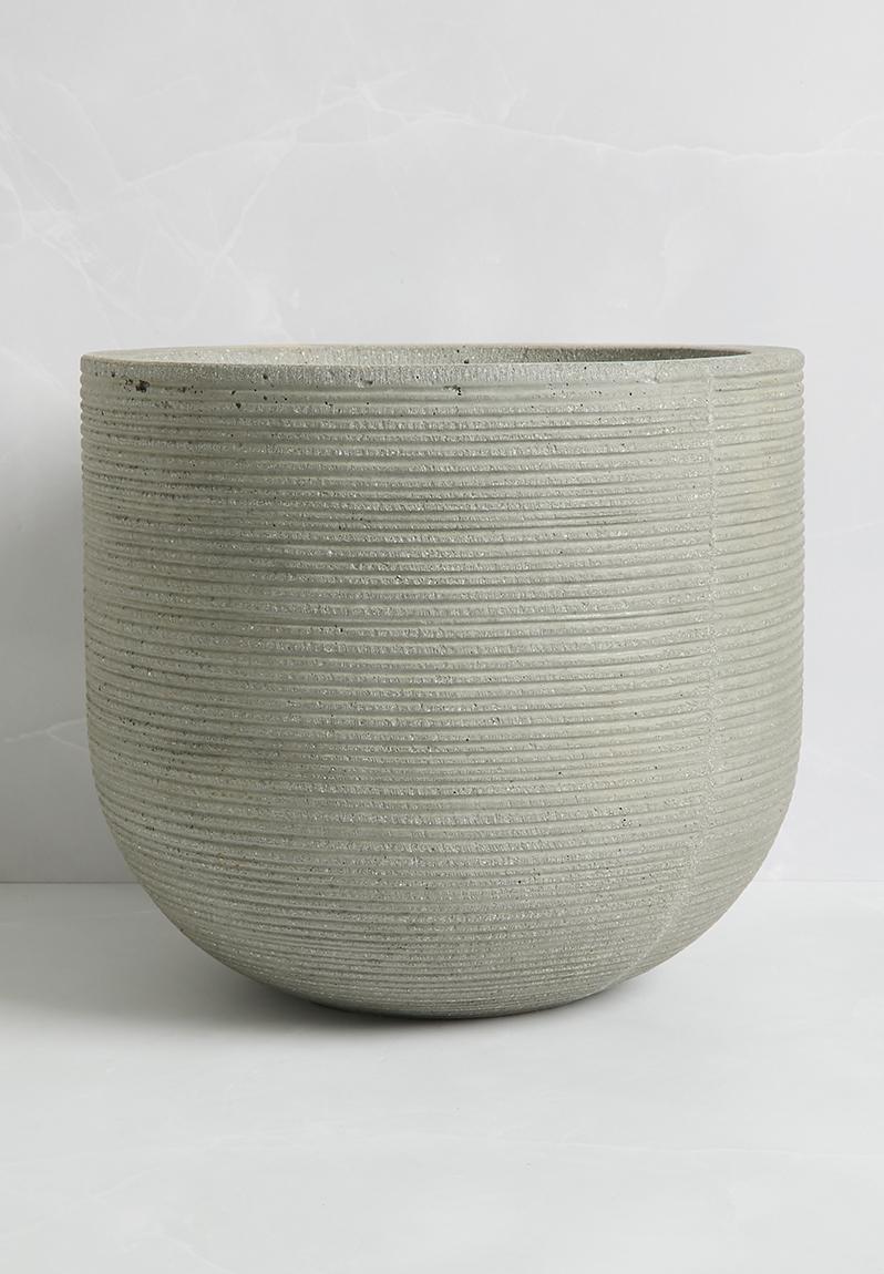 Sienna ribbed planter - dove