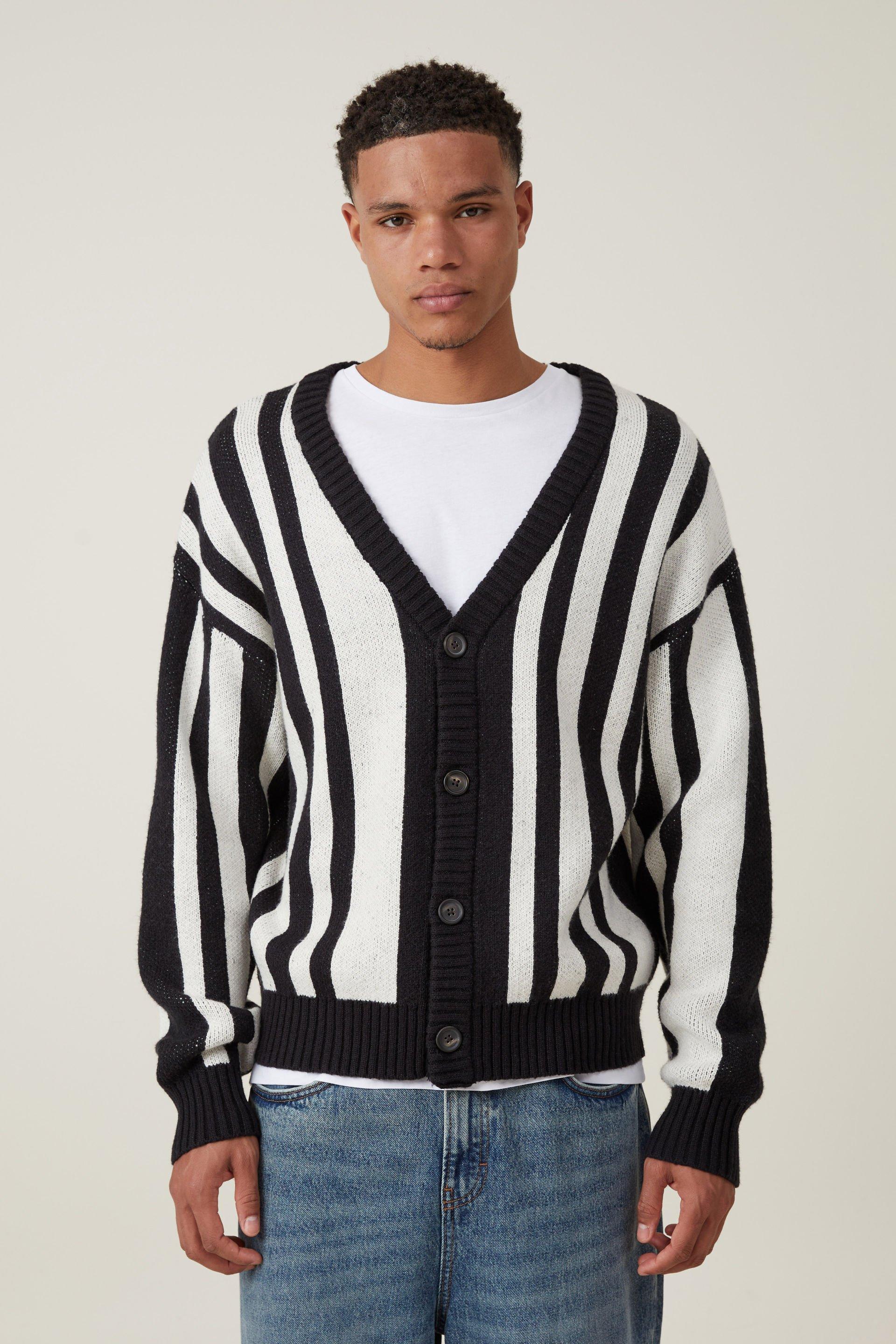 Ironpunk Cropped Striped Cardigan
