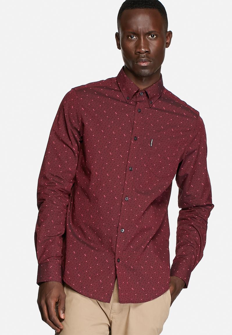 mens red formal shirt uk