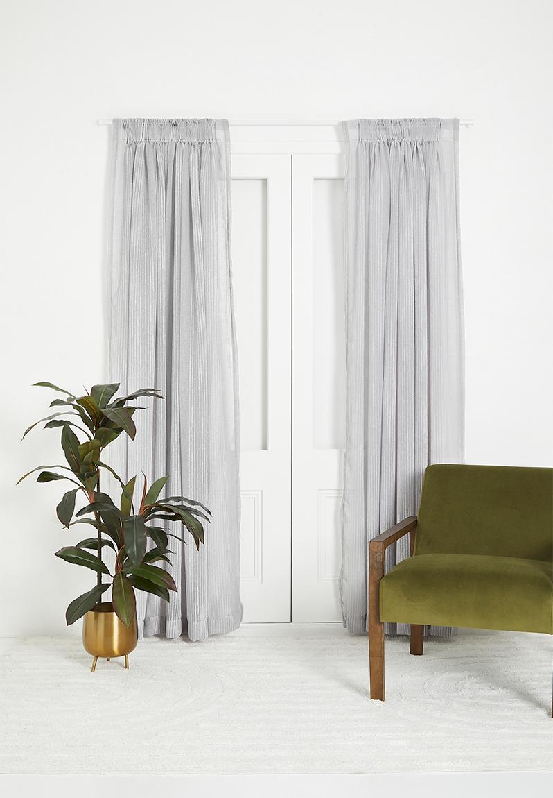 Grey Lined Faux Suede Taped Curtain main image 1