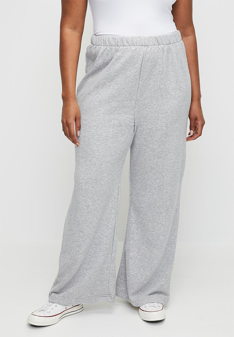Come A Long Way Wide Leg Sweatpants Grey Marle