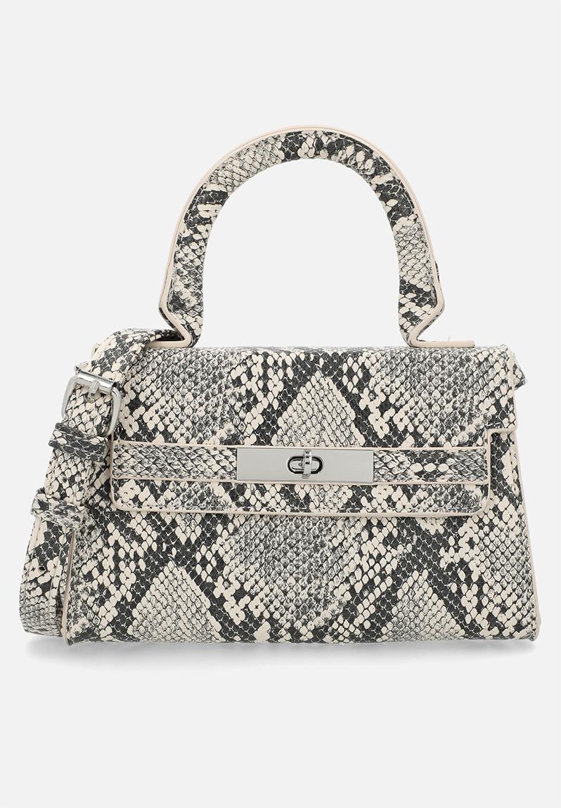 Annie mini top handle bag - grey multi texture