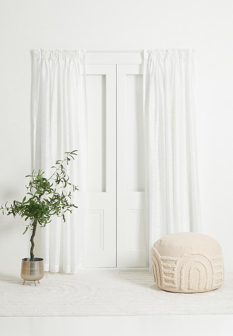 Turin Textured Sheer Taped Curtain - White Sixth Floor Curtains ...