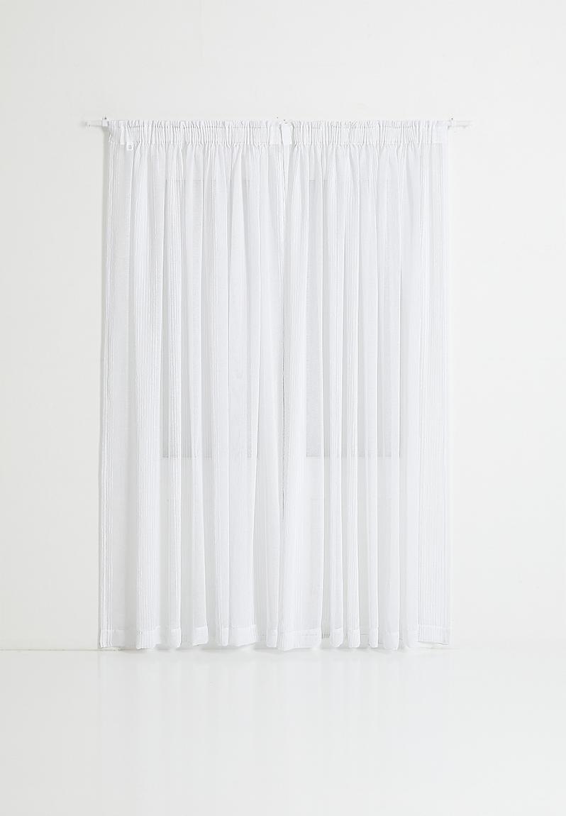 White Taped Unlined Curtain