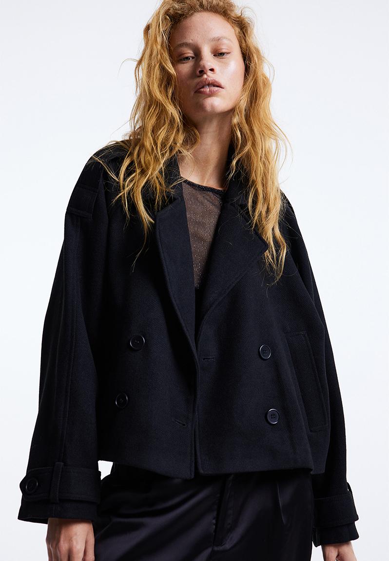 Double-breasted jacket - black - 1207854001