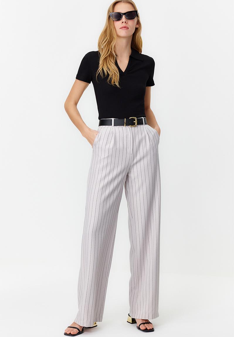 Hollis – Wide-Leg Striped Trousers