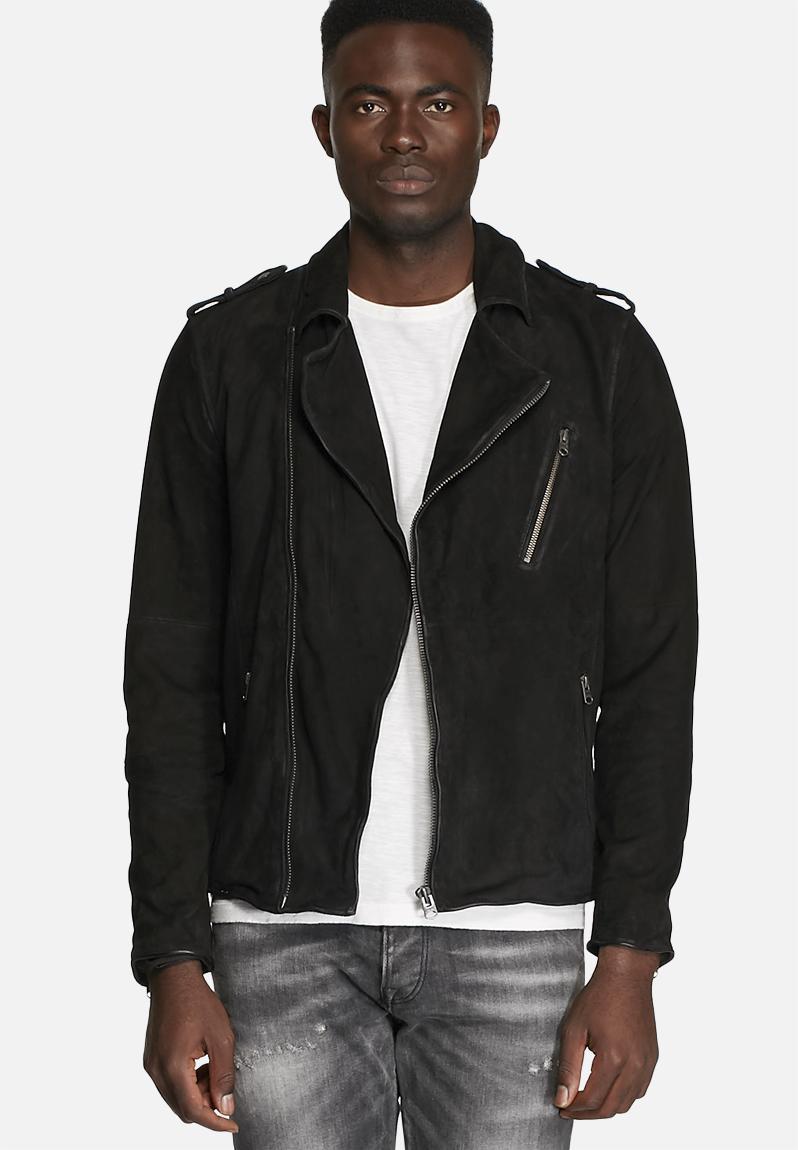 Base Leather Jacket - Black Jack & Jones Jackets | Superbalist.com