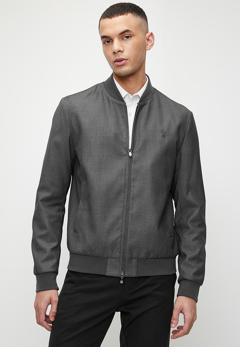 Brazen slim fit bomber jacket - grey POLO Jackets & Blazers ...