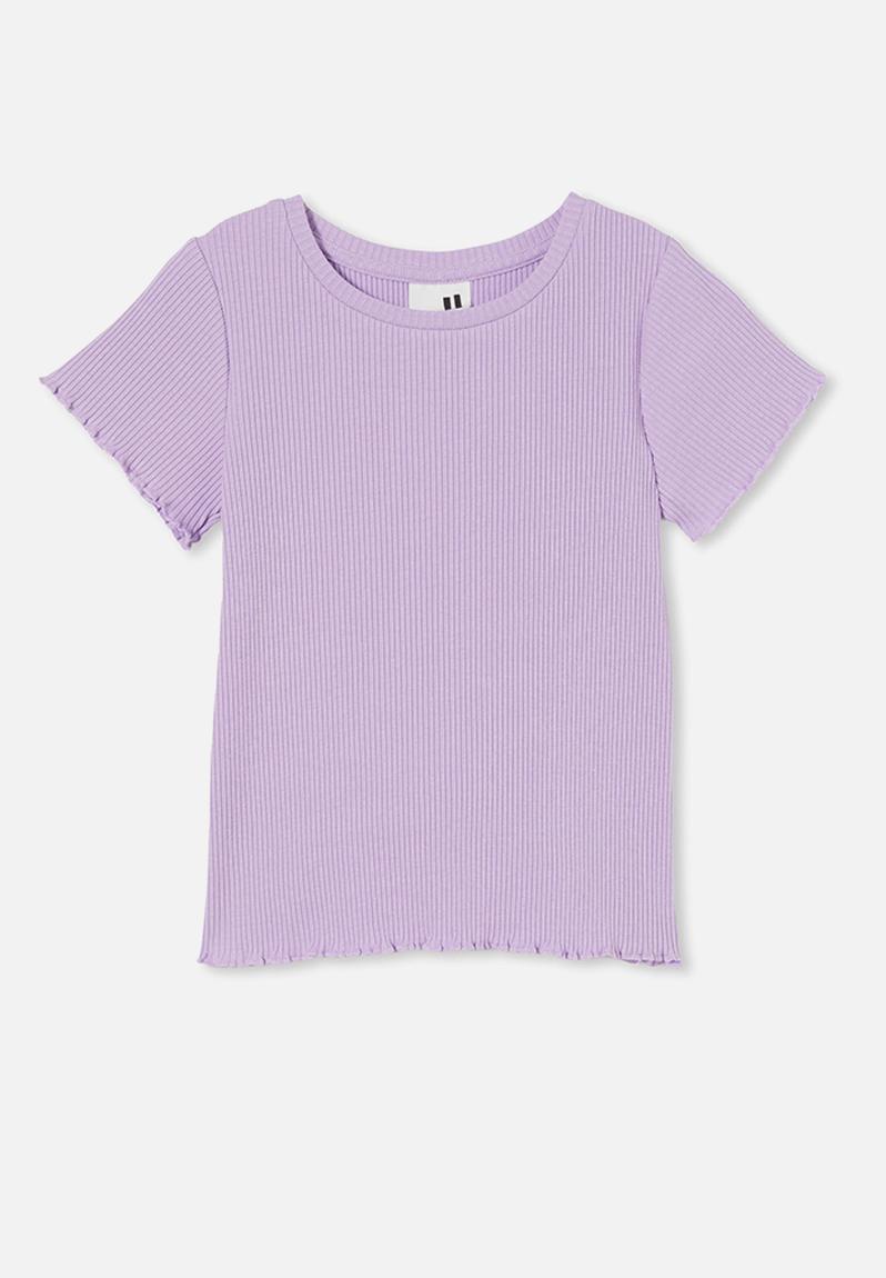 Raya rib baby tee - lilac drop rib