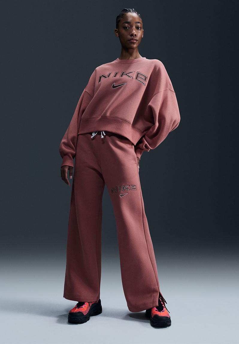W nsw phnx flc oos logo crew - canyon pink/lt orewood brn/red sepia ...