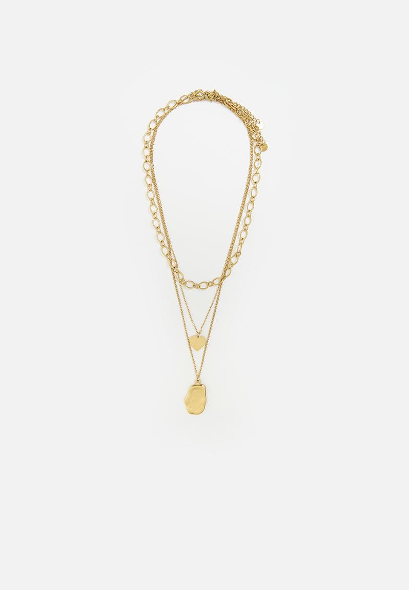 Scarlett multi row chain with pendants - gold Tessa Design Jewellery ...