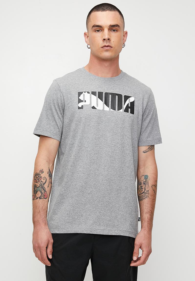 Graphics Puma Wording Tee M - Medium Gray