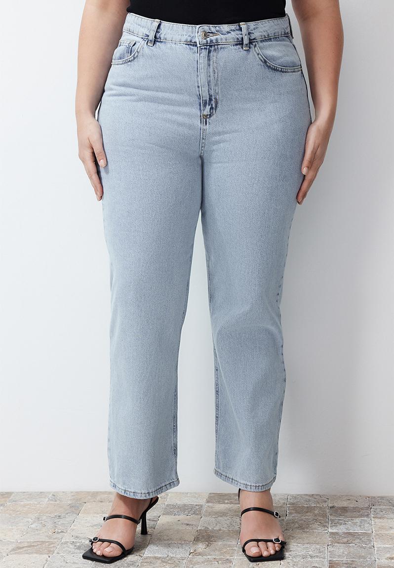 Light Blue High-Waist Chic Straight Jeans main image 1