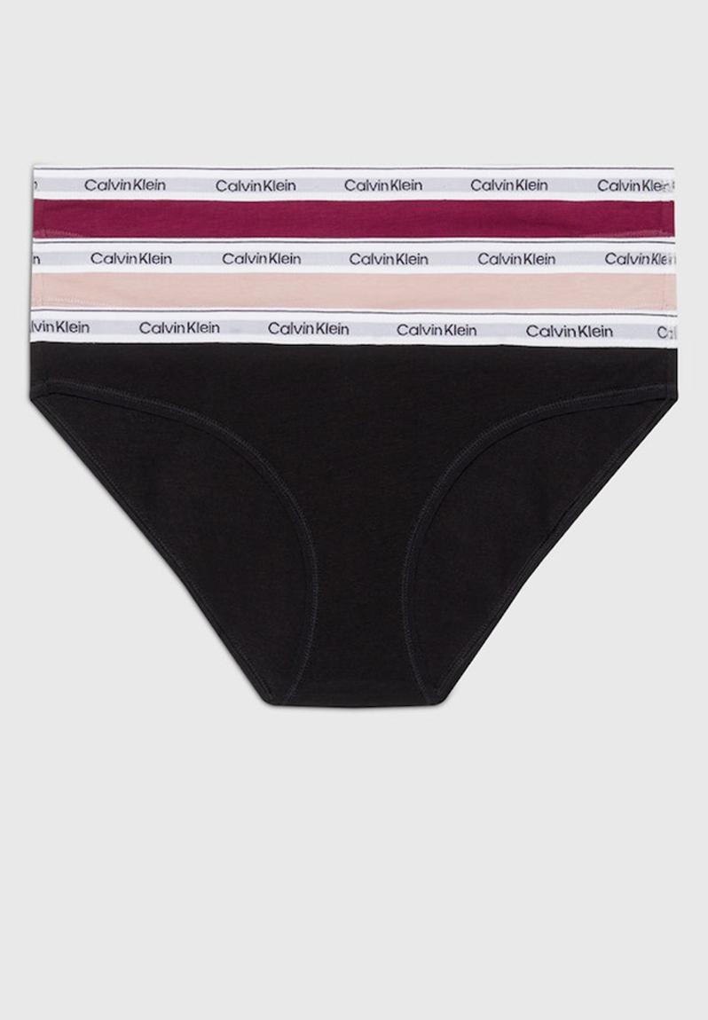 BIKINI 3PK PURPLE POTION SUBDUED BLACK CALVIN KLEIN Panties Superbalist