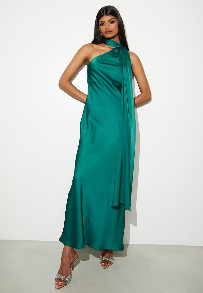 White satin beaded maxi slip (L)
