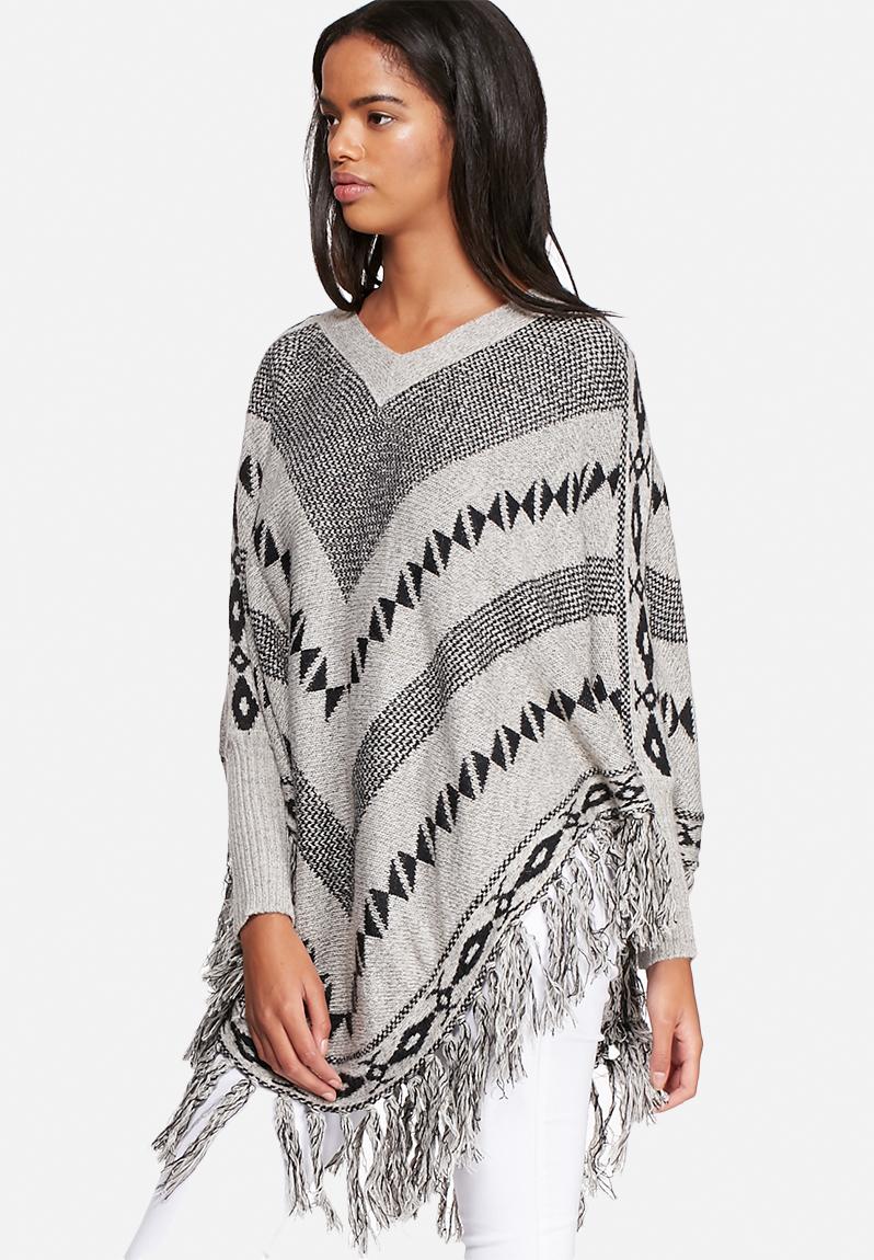 Ethno Poncho - Pumice Stone ONLY Knitwear | Superbalist.com