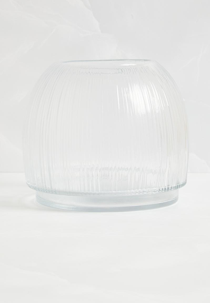 Round Ribbed Glass Vase