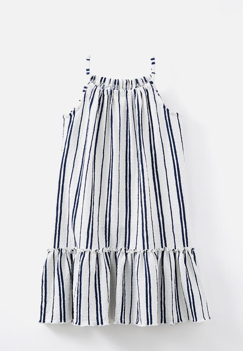 Lizzy Navy Stripe Tier Dress main image 1