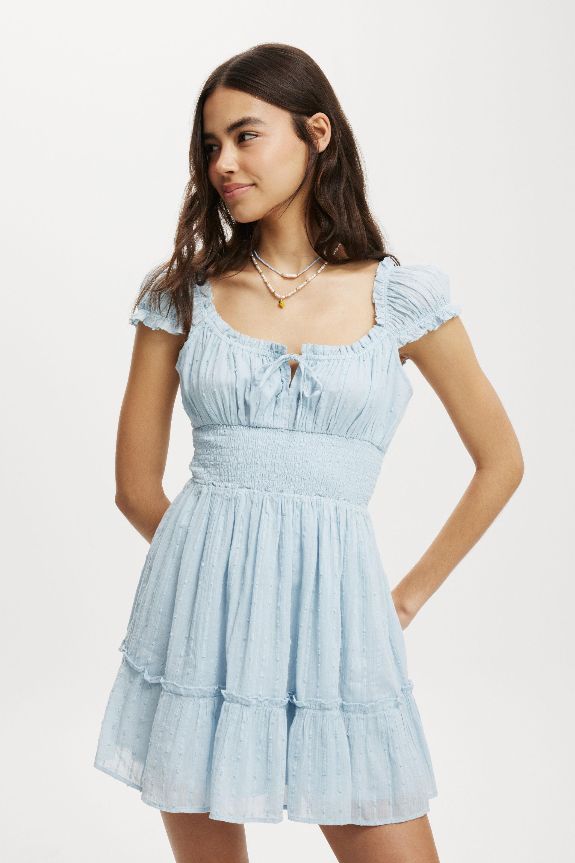 Eddie Corset Mini Dress - Pale Blue
