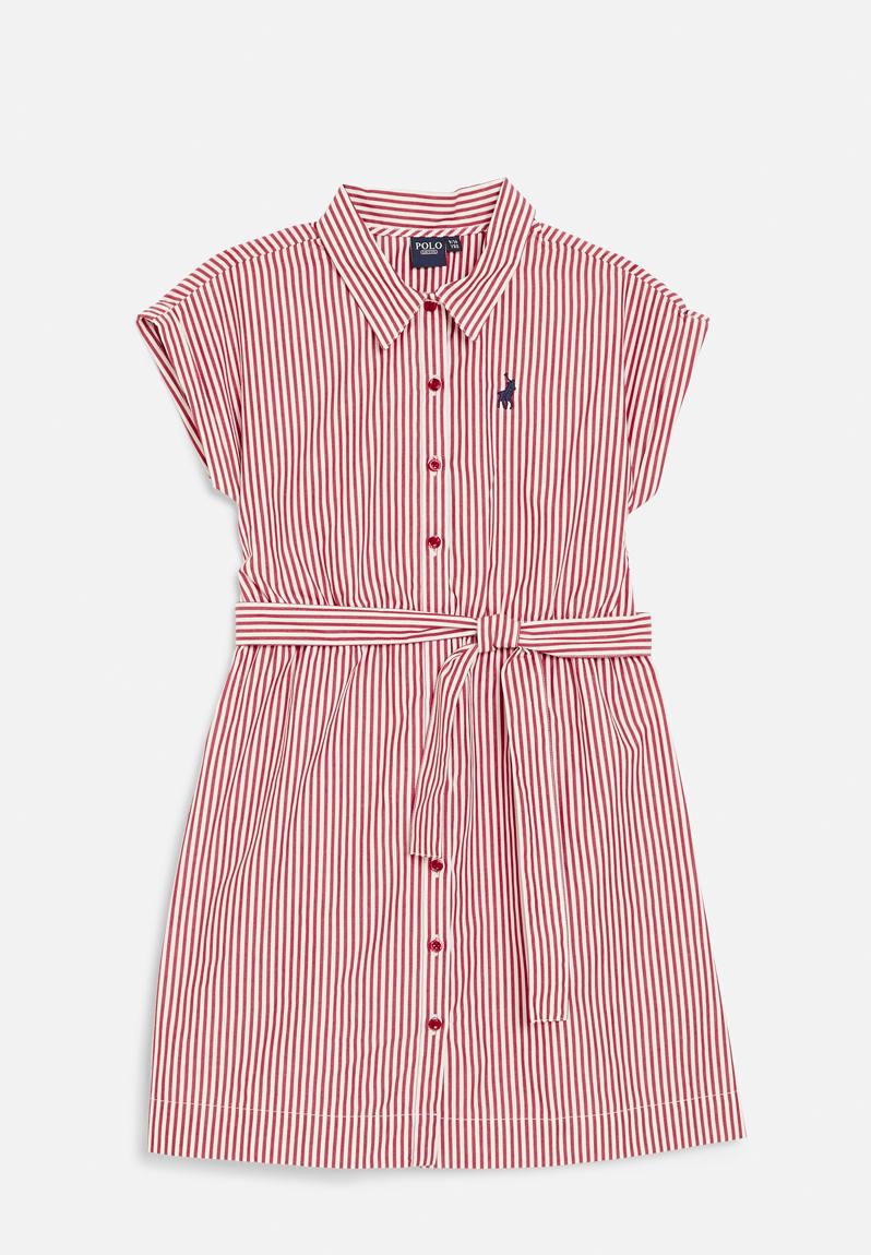 Girls Red Gotta Patti Gillet With Yellow Printed Dress