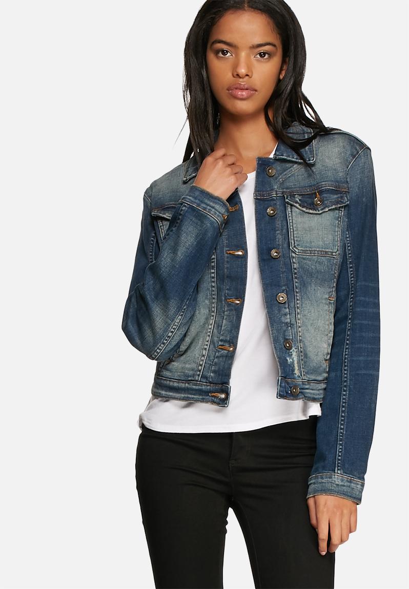 Brittney denim jacket - Mid Blue GUESS Jackets | Superbalist.com