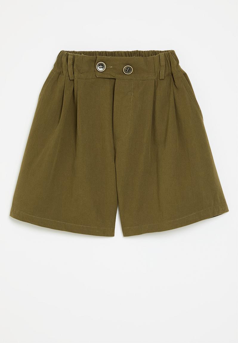 Bonbon Contrast Trim Pleated Casual Active Shorts main image 0