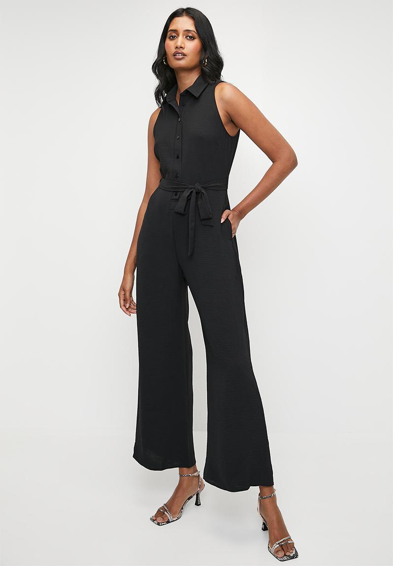 Collared Barrel Leg Jumpsuit Black Superbalist Jumpsuits