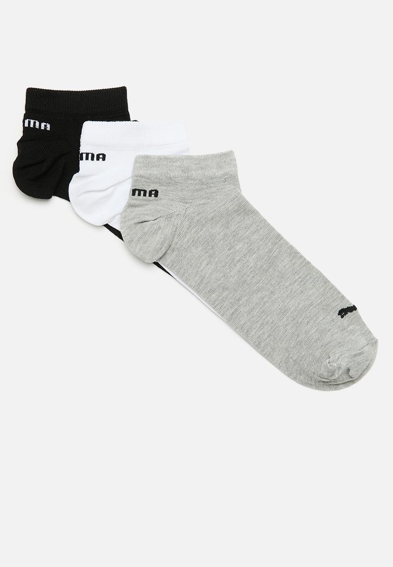 Mens 3 Pk Low cut socks - Grey melange/White/Black