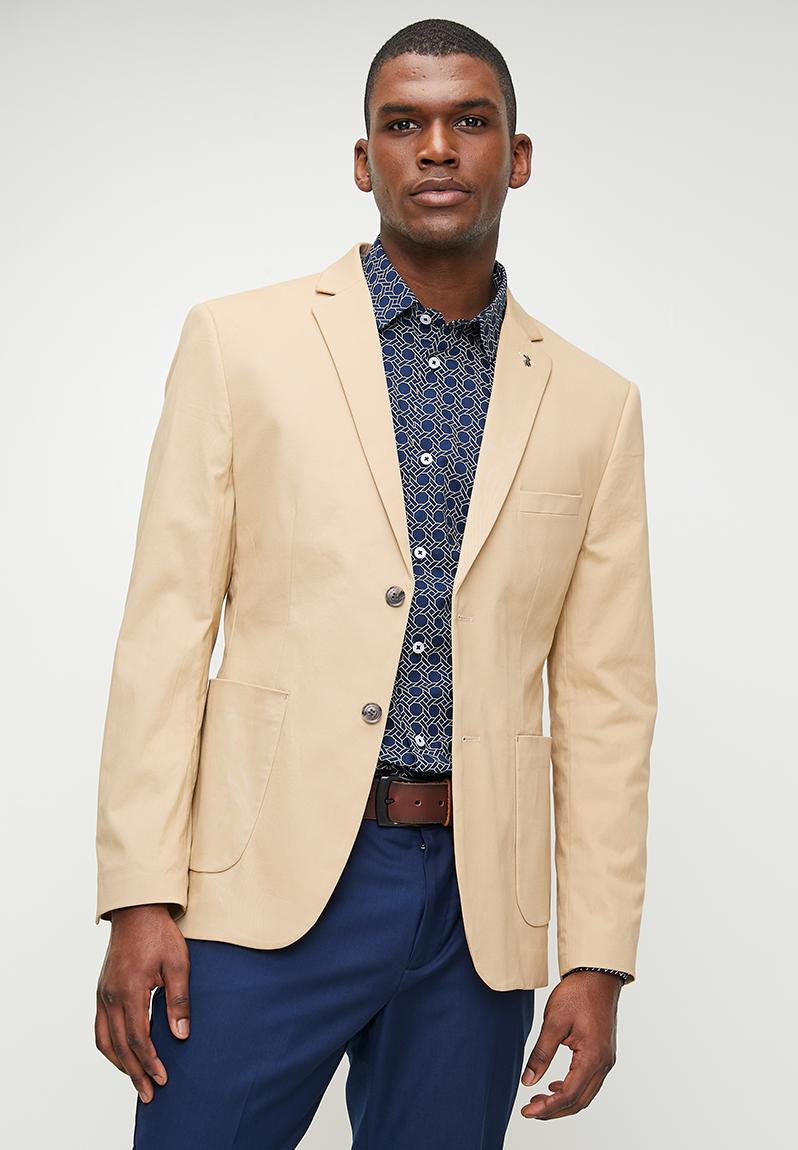 Ocean Stretch Slim Fit Blazer - Stone POLO Jackets & Blazers ...