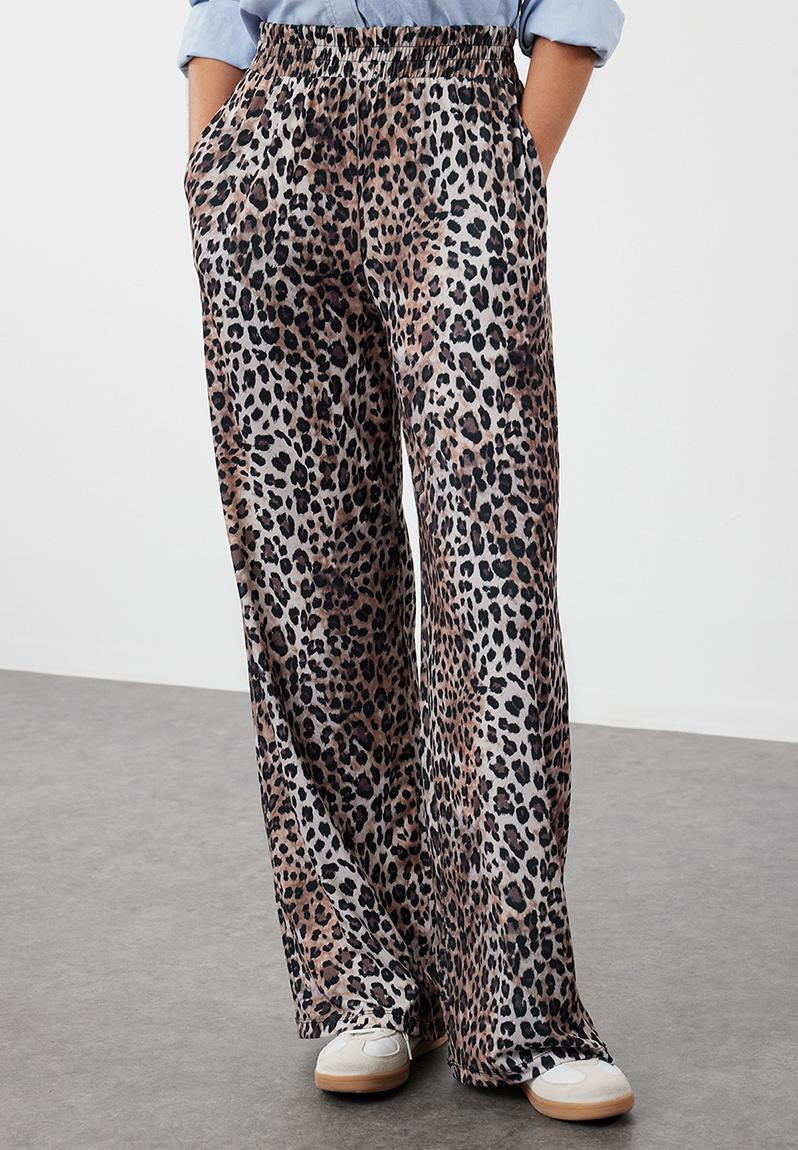 WORLD 4158 Leopard Slim Trouser Black