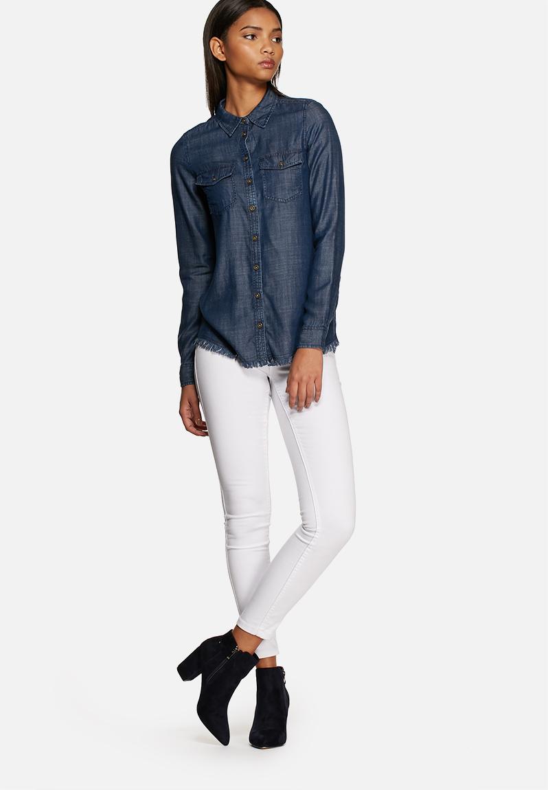 Nova raw denim shirt - dark blue denim ONLY Shirts | Superbalist.com