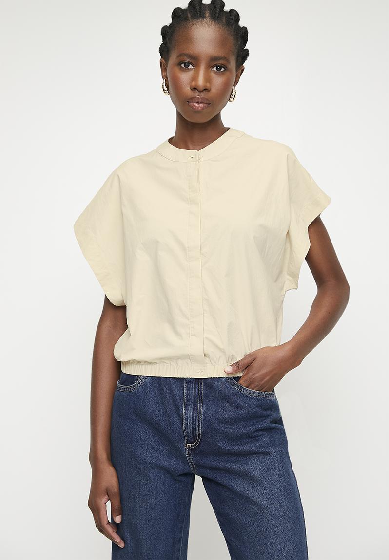 Grown on short sleeve notch neck shirt - Stone