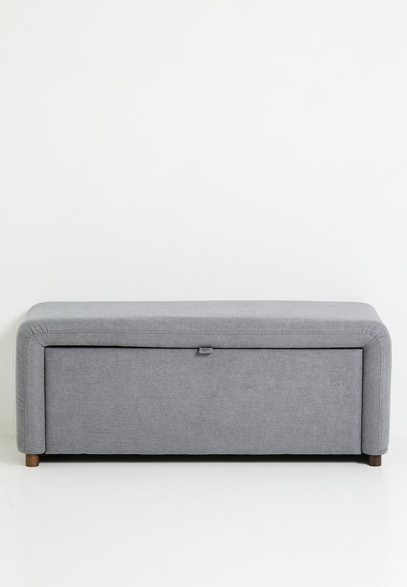 Pratense woven storage ottoman-Charcoal