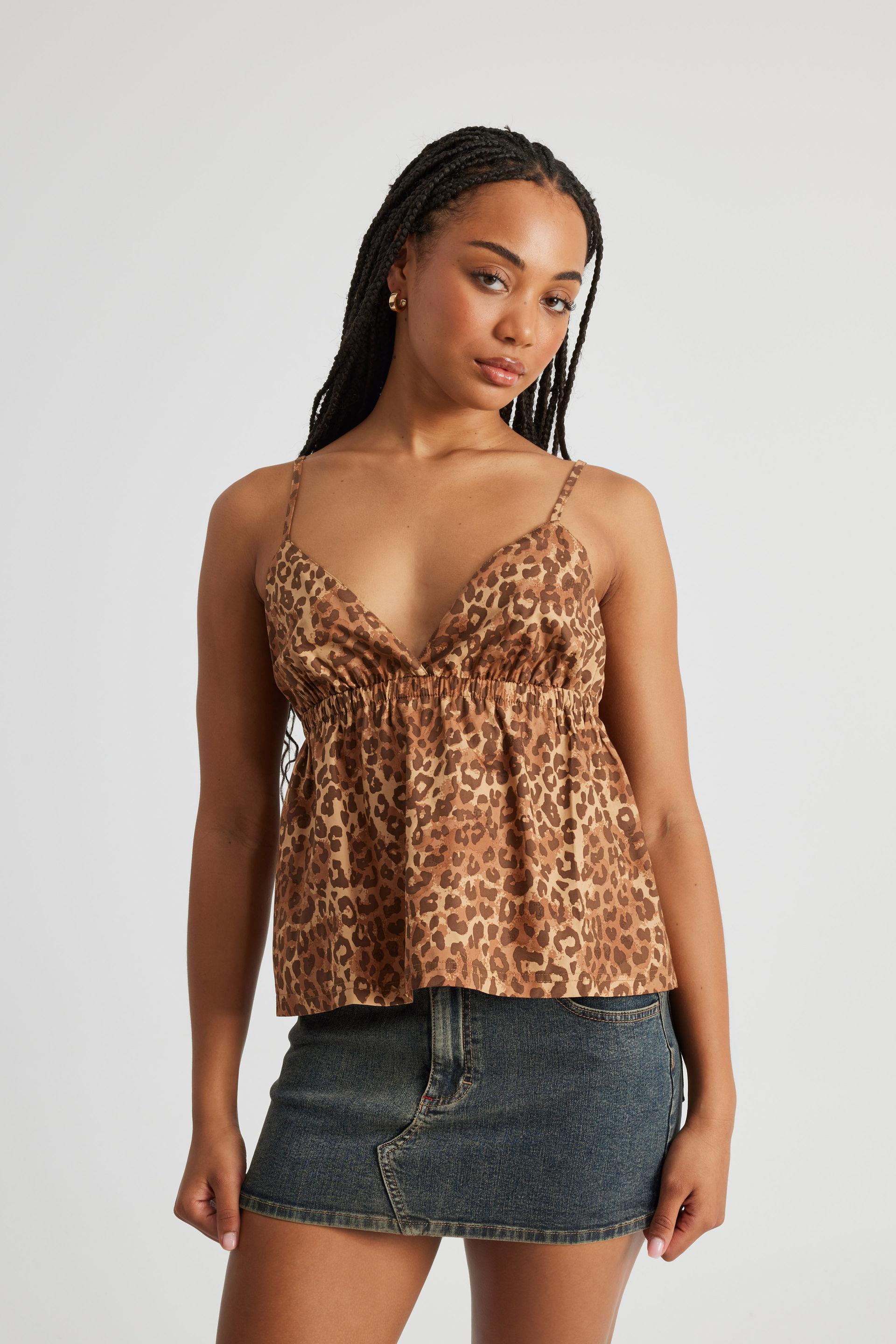 Charlotte Cross Over Cami - Leopard Print