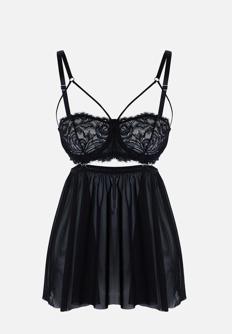 Black Lace Babydoll Bustier (Small) 