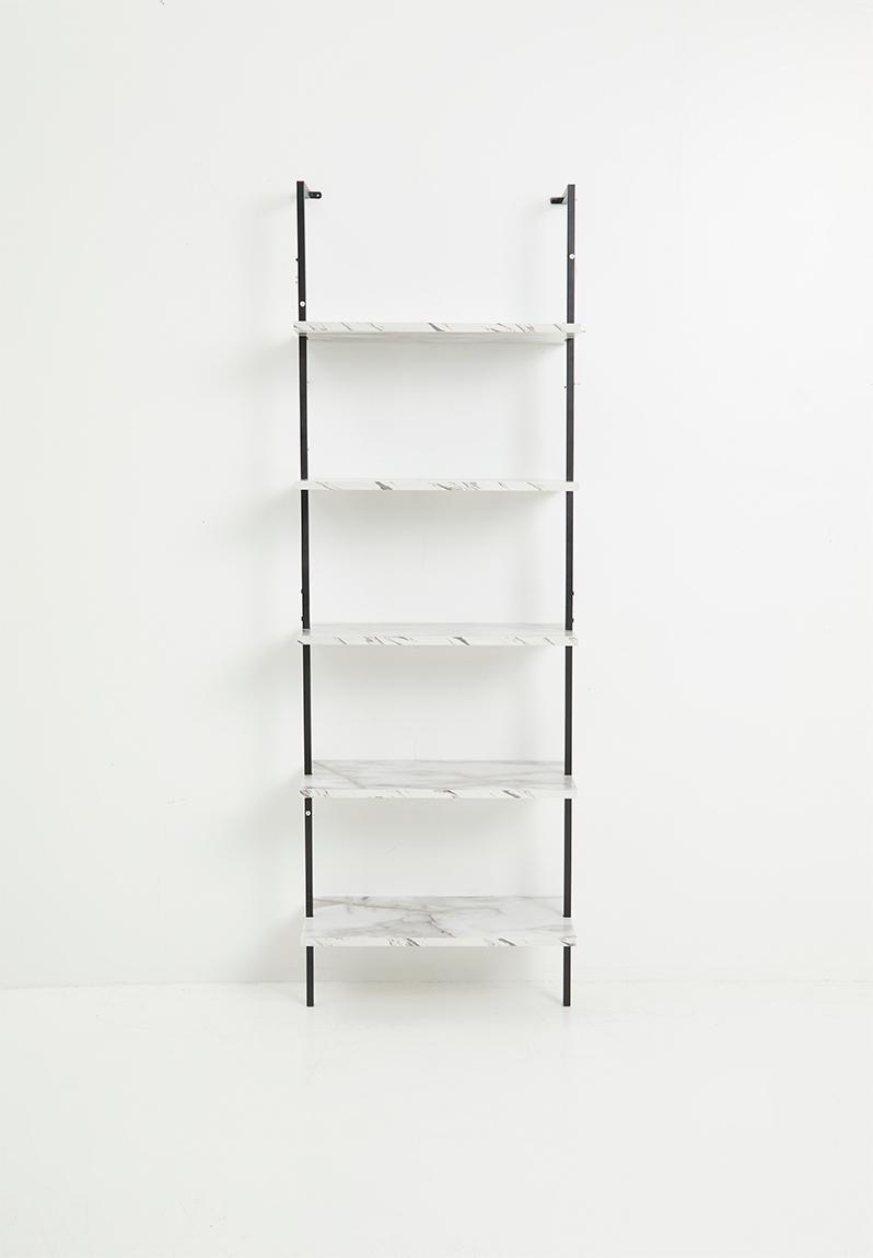 Lincoln 5 shelf unit - white marble