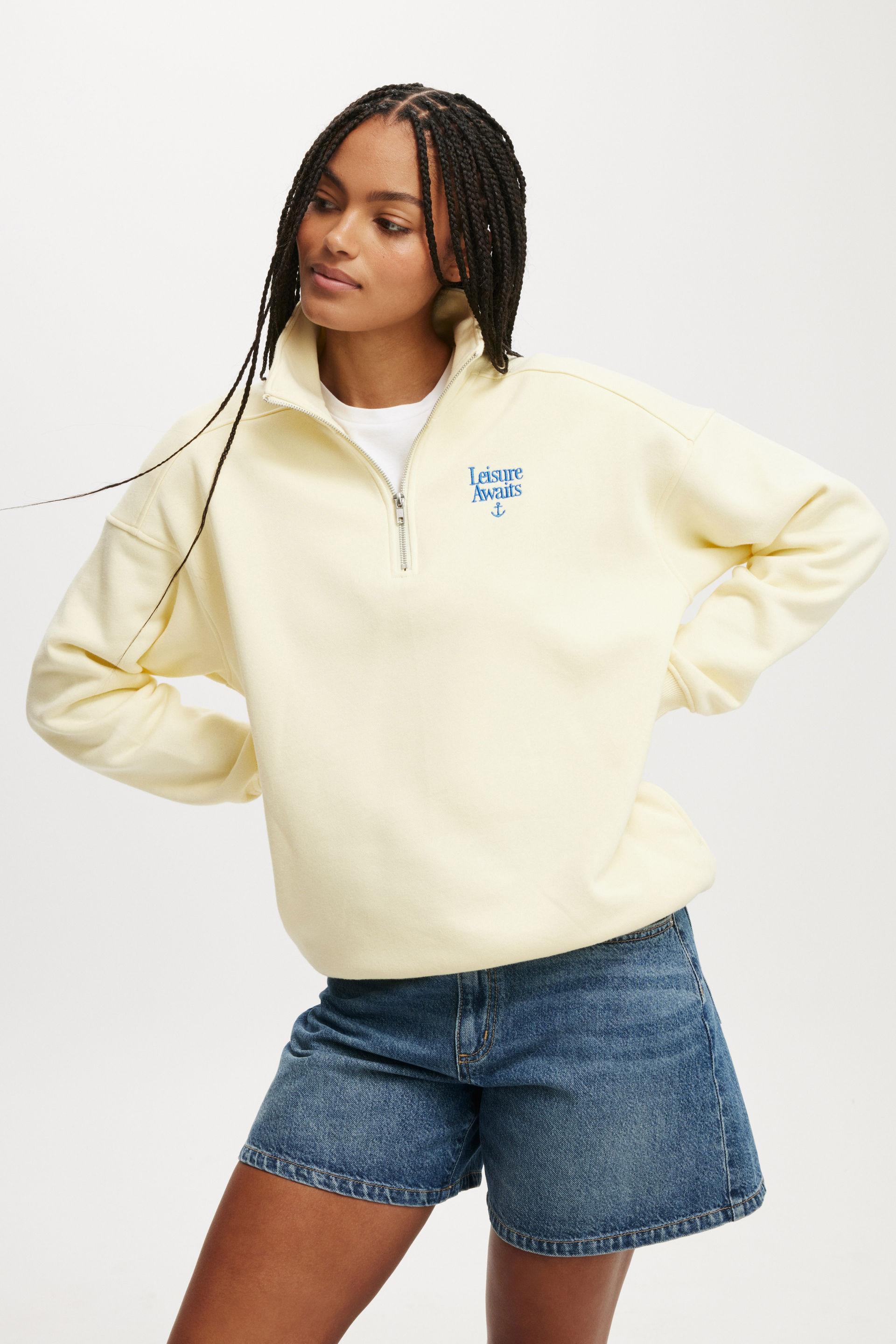 Classic Fleece Oversized Half Zip Sweatshirt Leisure Awaits