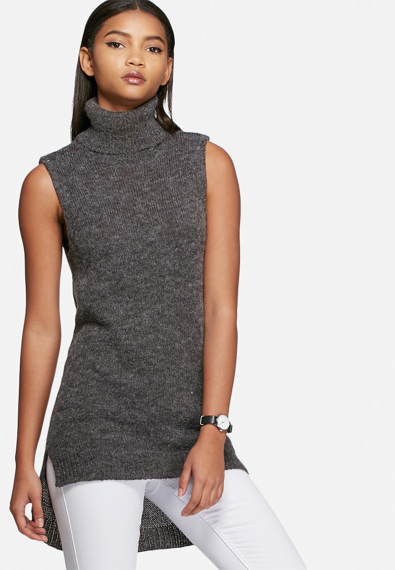 sleeveless roll neck knit