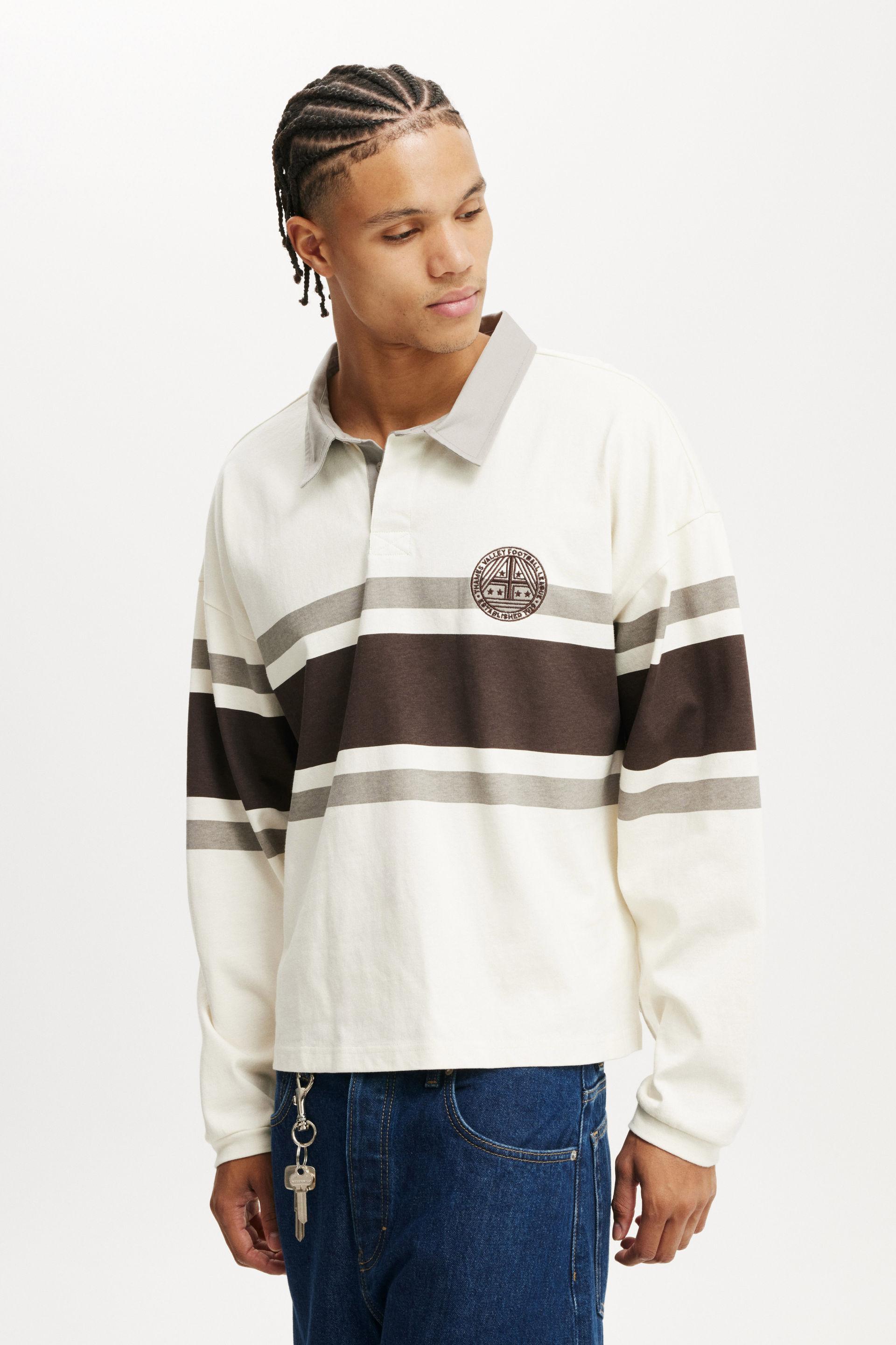 Box fit rugby long sleeve - white/football league