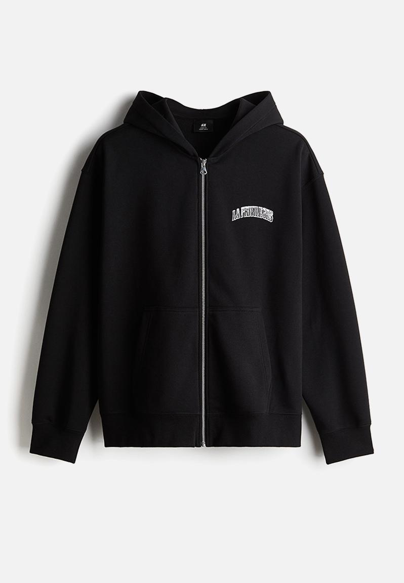 Relaxed fit zip-through hoodie - black/la privileges - 1199888009