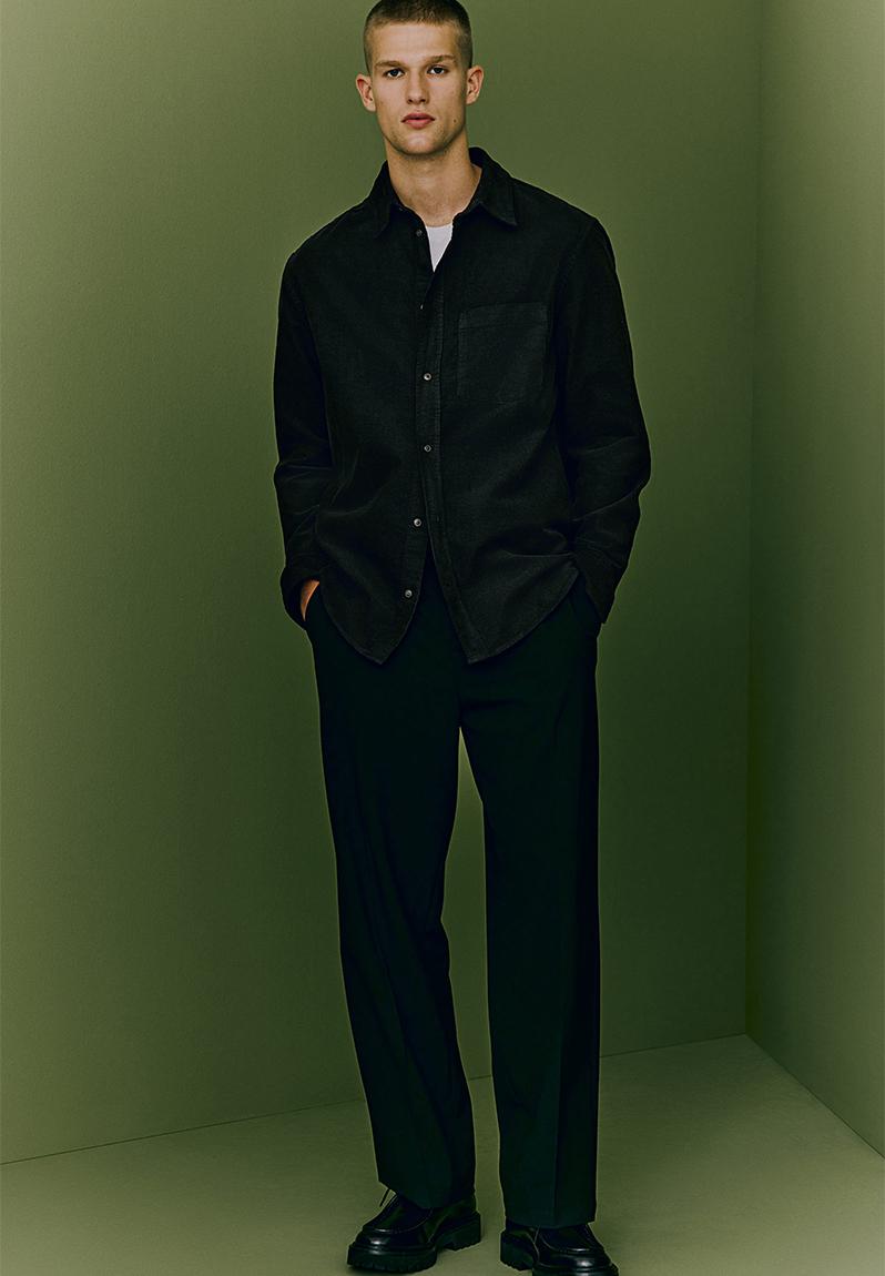 トップス 40s black corduroy shirt Regular fit corduroy shirt - black - 1227956003