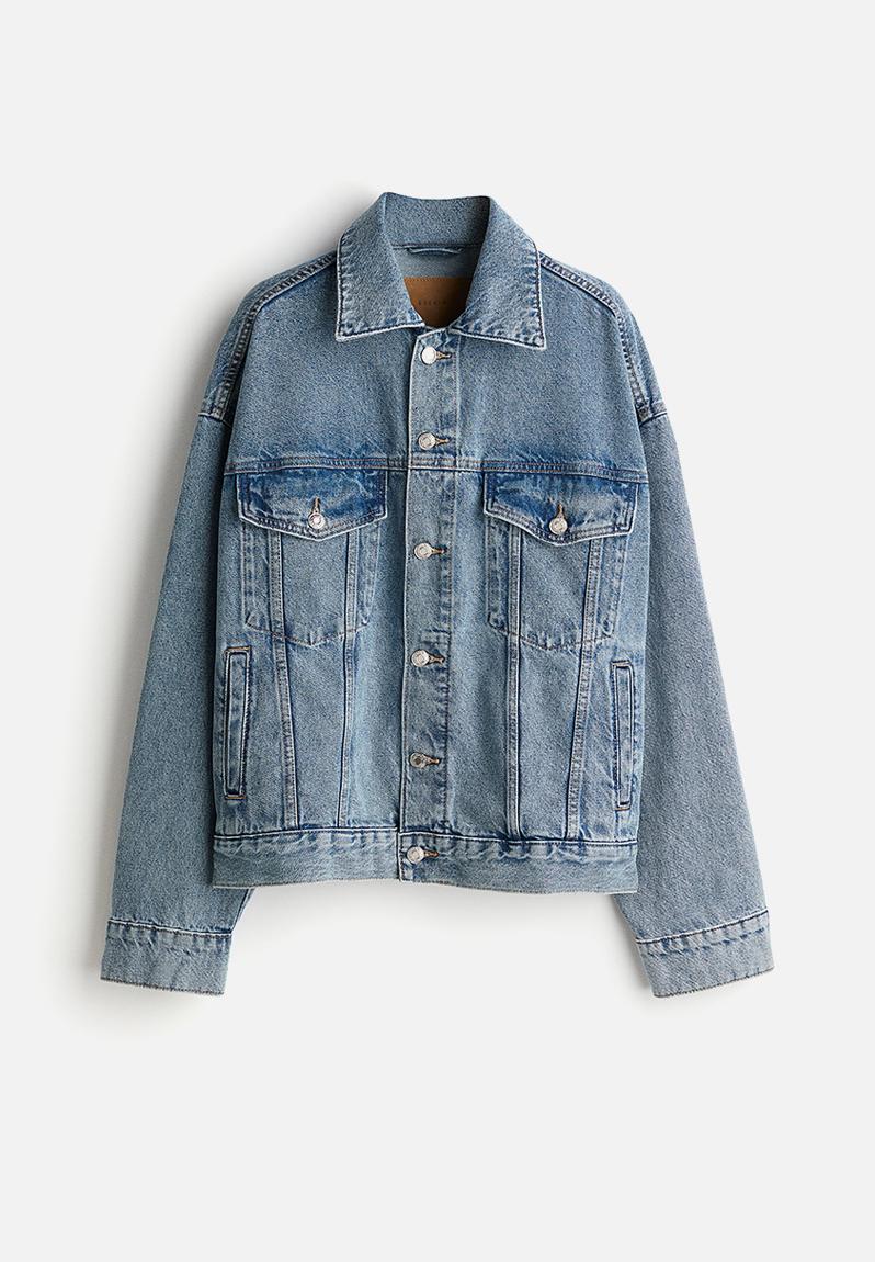 Oversized denim jacket - light denim blue - 1222681001