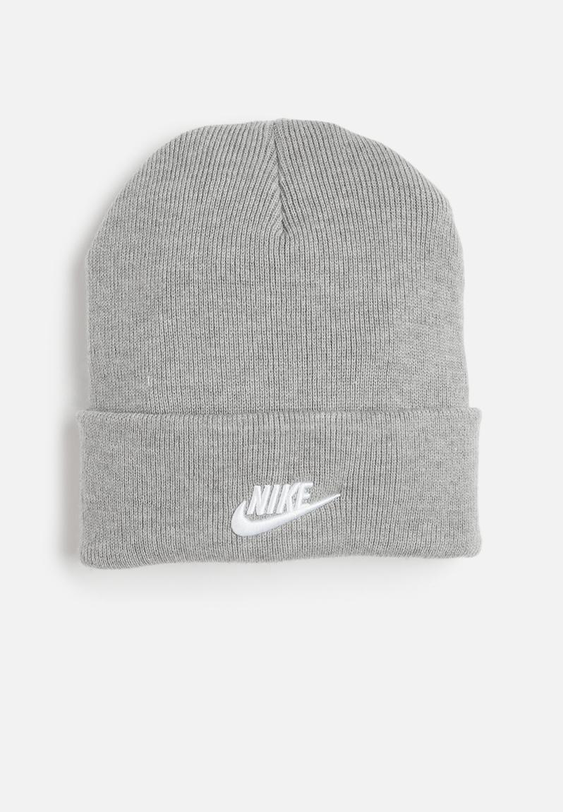 K Nk Peak Beanie Tc Fut - Dk Grey Heather/White